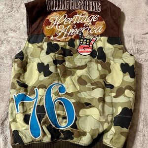 The Heritage by America, Working Class Hero’s, vest style jacket. Size Medium